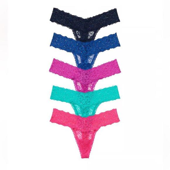 VICTORIA'S SECRET 5-Pack Lace Thong Panties Large